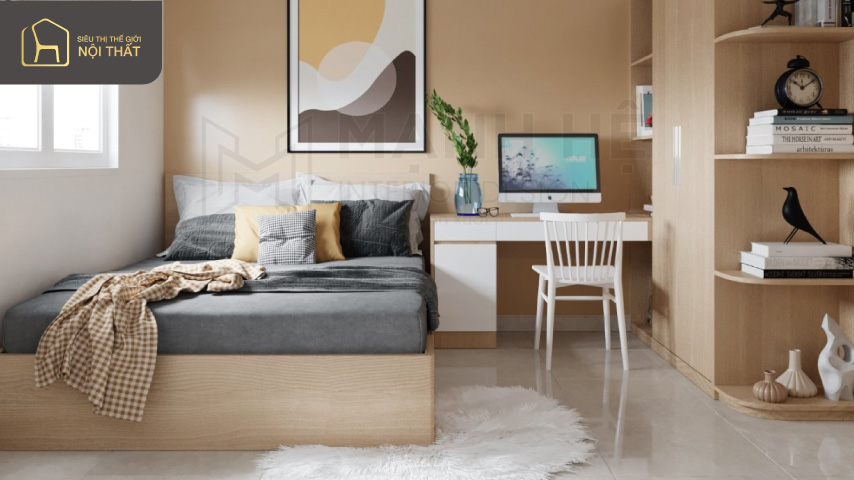 Phối màu nội thất cho phòng ngủ nên chọn các tông màu nhẹ nhàng để đem đến sự thoải mái và trẻ trung cho căn phòng