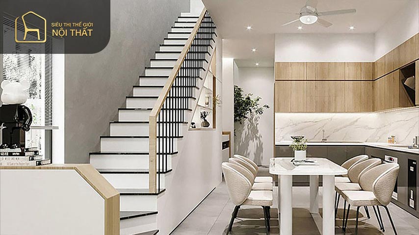 Nếu mẫu phòng khách đẹp có cầu thang hở ảnh hưởng đến quá trình dẫn khí lưu thông trong nhà