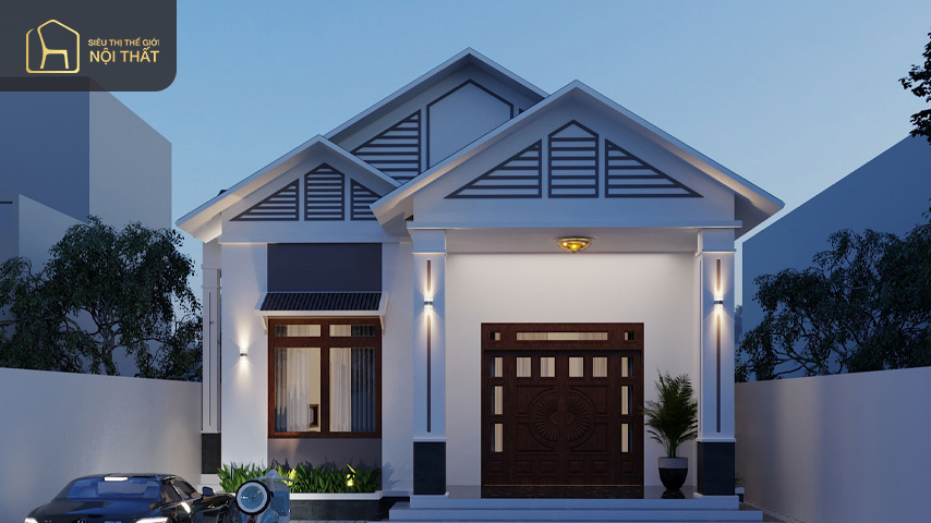 Thiết kế nhà cấp 4 mái chữ A có không gian thư giãn thoải mái giúp gia chủ giảm bớt căng thẳng mệt mỏi sau những giờ làm việc