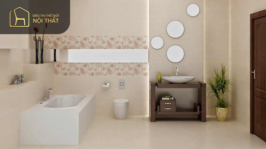 Tận dụng không gian lưu trữ phía dưới bồn cầu để đựng đồ giúp tiết kiệm diện tích đáng kể