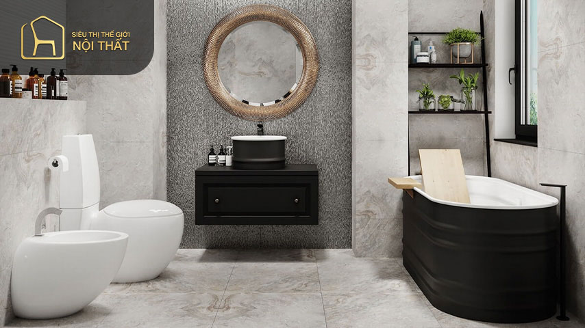 Mẫu nhà vệ sinh đẹp trong phòng ngủ vừa đảm bảo sự riêng tư vừa giúp tiết kiệm diện tích