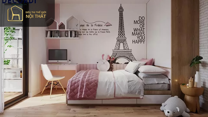 Thiết kế phòng ngủ cho bé gái 15 tuổi cần dựa theo ý thích của trẻ