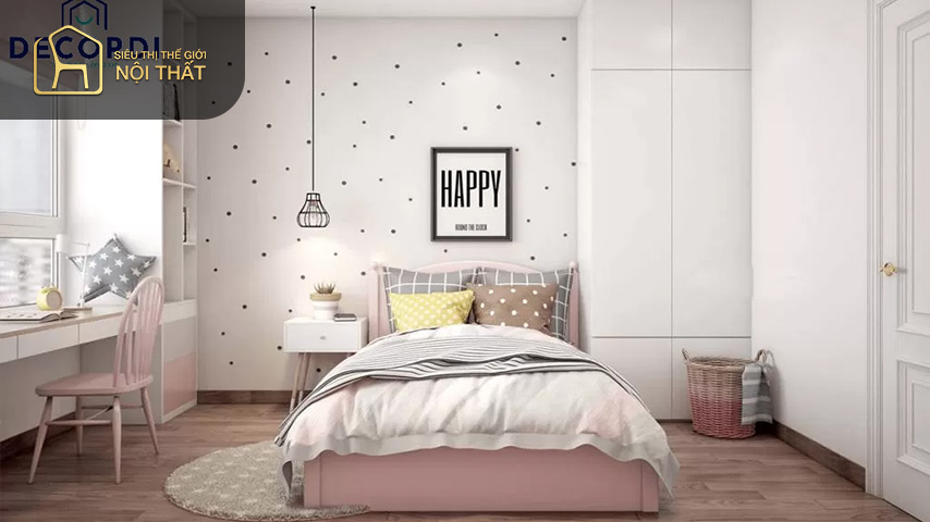 Phòng có diện tích 10m2 không nên bố trí quá nhiều đồ đạc sẽ khiến căn phòng trở nên chật hơn