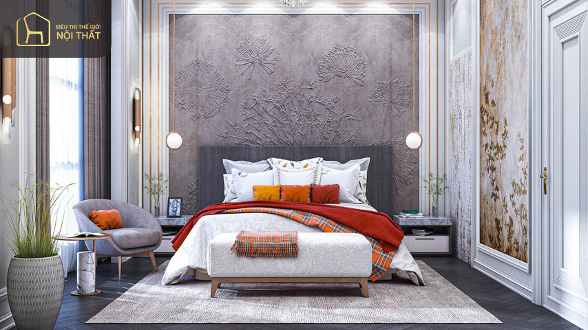 Mẫu phòng ngủ tân cổ điển với thiết kế tinh tế
