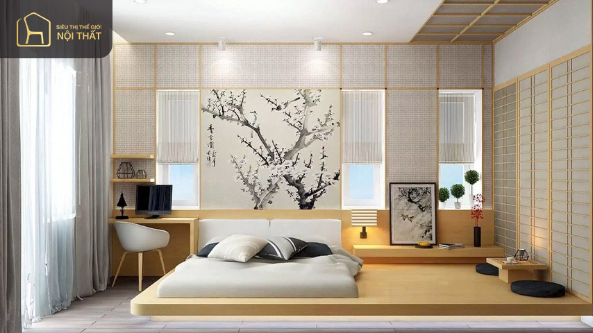 Cách trang trí phòng ngủ nhỏ theo phong cách Nhật tạo sự đơn giản, thư giãn cho gia chủ