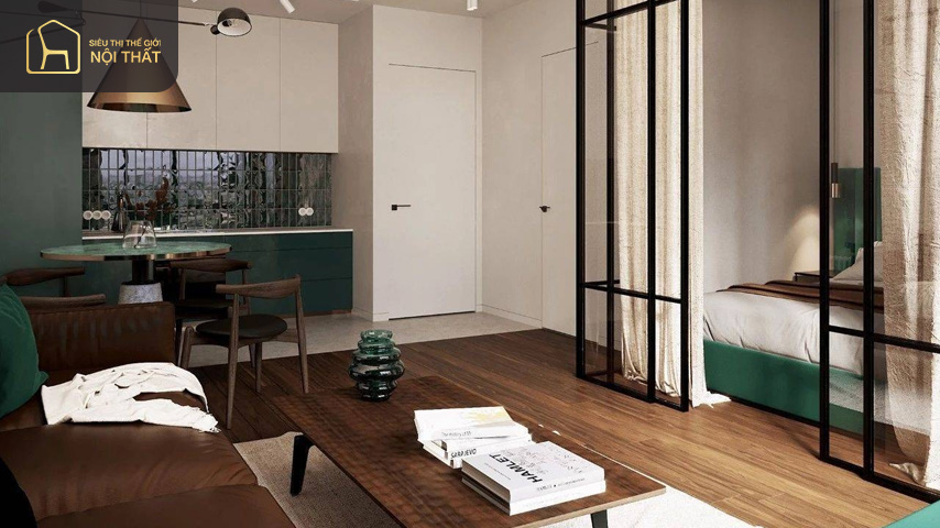 Thiết kế nội thất chung cư 45m2 theo phong cách hiện đại tạo cảm giác rộng rãi thông thoáng cho ngôi nhà