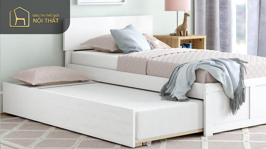 Giường kéo 2 tầng là nội thất thông minh giúp tiết kiệm khá nhiều không gian cho những căn phòng nhỏ hẹp