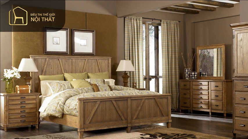 Thiết kế phòng ngủ đẹp cho vợ chồng phong cách vintage đậm chất Châu Âu phù hợp với những người yêu thích sự cổ điển đan xen với hiện đại