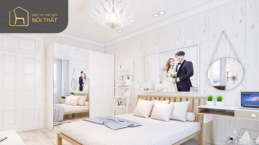 Thiết kế phòng ngủ nhỏ cho vợ chồng nên chọn các màu sắc lãng mạn để đem đến sự thoải mái thăng hoa