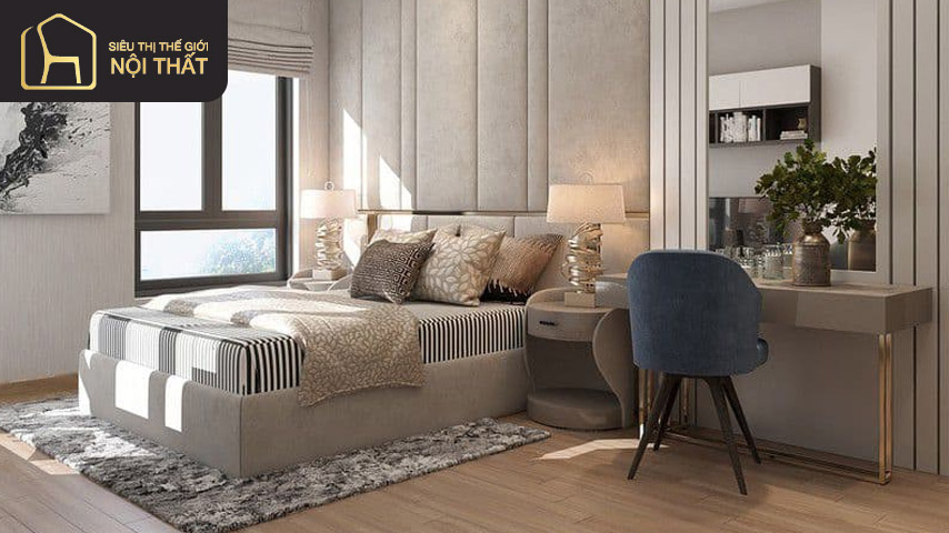 Thiết kế nội thất căn hộ 70m2 2 phòng ngủ đẹp mang đến một không gian rộng rãi, thoáng mát và sang trọng hơn