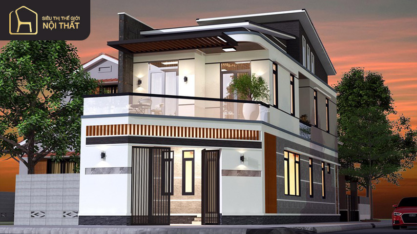 thiết kế nhà 2 mặt tiền