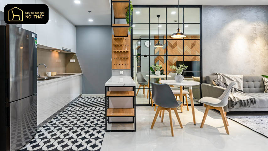 thiết kế nội thất phòng bếp không gian mở 