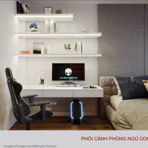 Vách đầu giường phòng ngủ con nhỏ