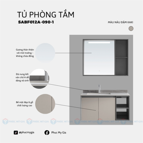 TỦ PHÒNG TẮM HIỆN ĐẠI SABF012A-090-1