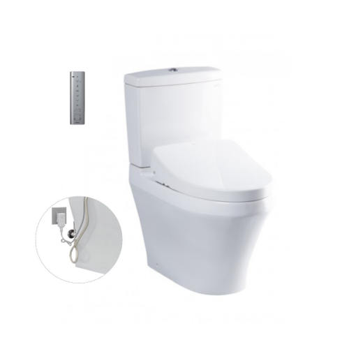 Bàn cầu hai khối kèm nắp rửa điện tử WASHLET