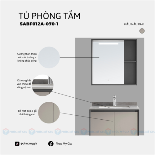 Alternative view of TỦ PHÒNG TẮM HIỆN ĐẠI SABF012A-070-1