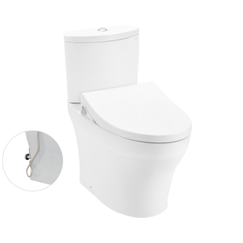Bàn cầu hai khối, nắp đóng êm kèm vòi rửa nước lạnh TCW1211A