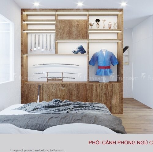 Tủ trang trí phòng ngủ con lớn