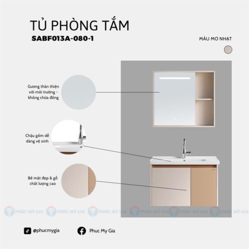 TỦ PHÒNG TẮM HIỆN ĐẠI SABF013A-080-1
